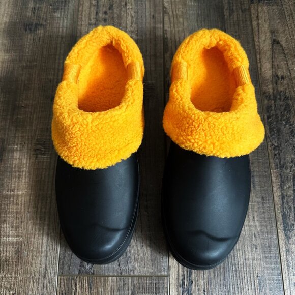Hunter PLAY SHERPA INSULATED CLOG Black Nomad Orange New Women's Shoes Size 7 - Picture 2 of 10